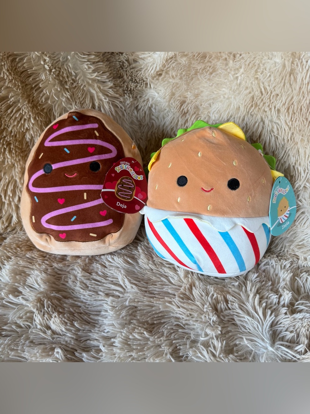 Squishmallows Deja Chocolate & Burger Plush Duo - Brown and Tan